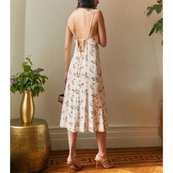 Reformation - Cream Floral Print Chianti Dress - Picture 3 of 6
